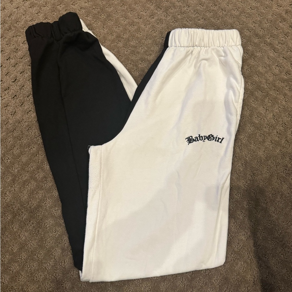 Adika White and Black Joggers